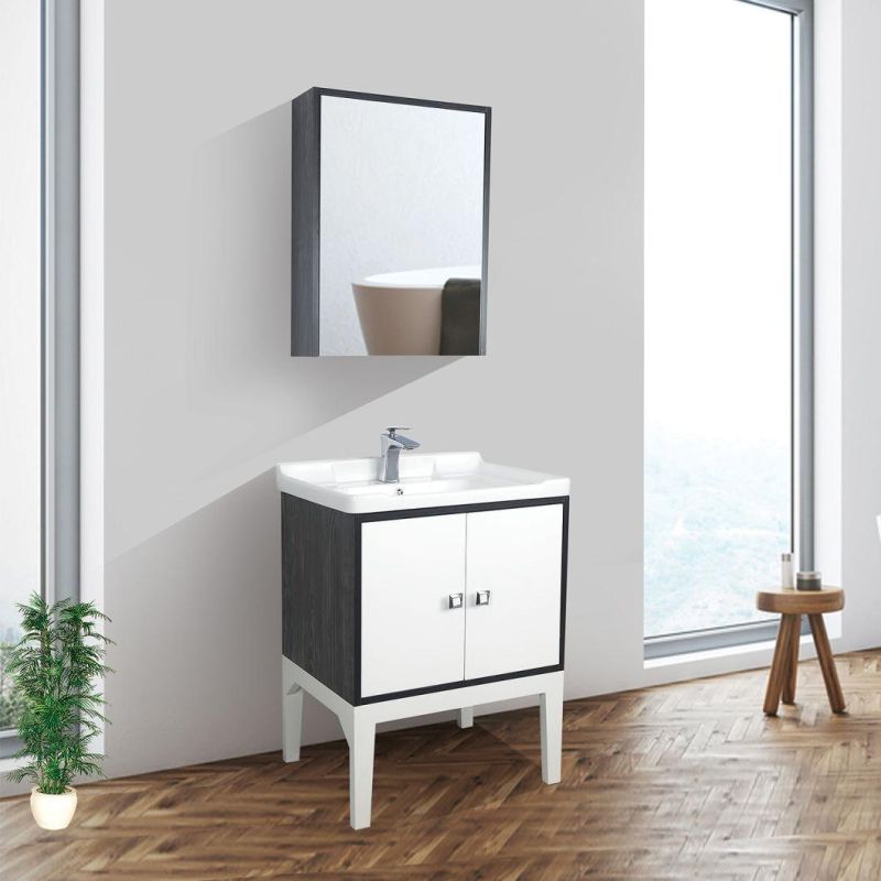 China Factory Wholesale White PVC Bathroom Cabinet with Mirror Cabinet