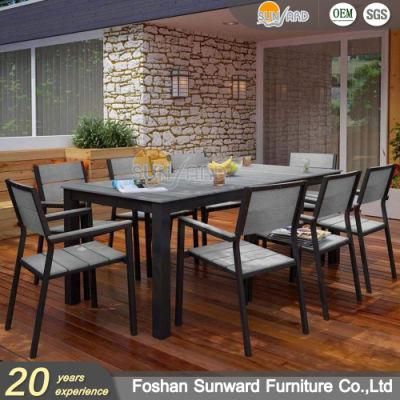 Patio Dining Furniture Balcony Garden Aluminum Dining Table Design Bamboo Furniture