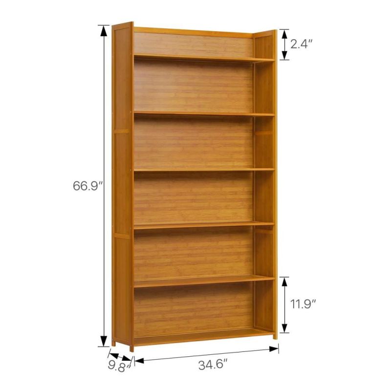 4 Tier Open Shelf, Bookcase Storage Cabinet for Living Room Bedroom