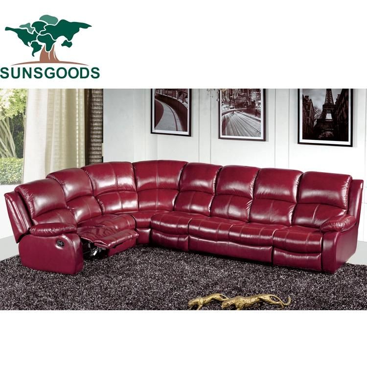 European Style Modern Home Theater Furniture Recliner Leather Cinema Sofa