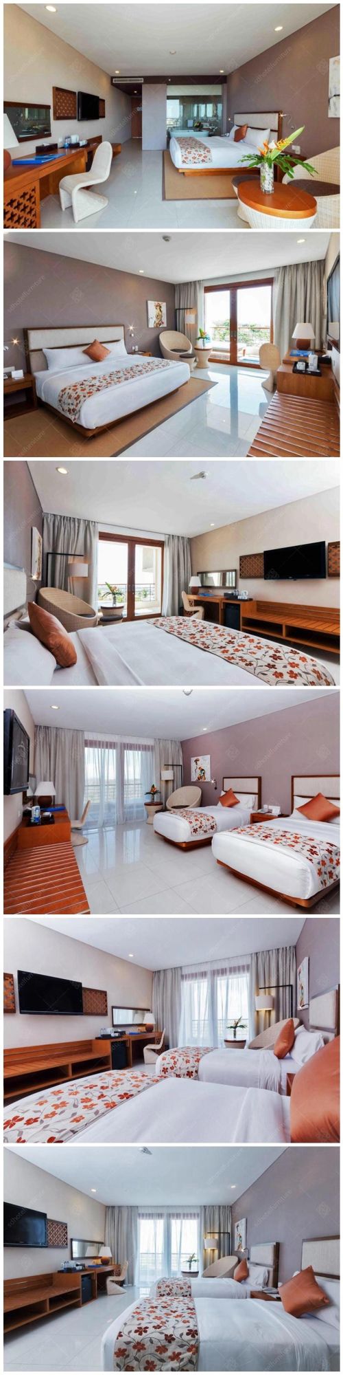 Modern Concise Design Resort Hotel Bedroom Furniture Sets Commercial Furniture Sets