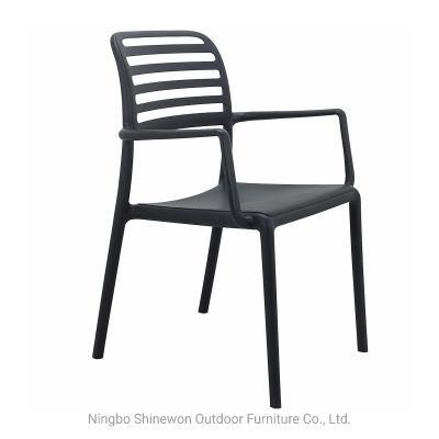 Wholesale Outdoor Furniture Modern Style Garden Furniture Monroe Plastic Chair Eco-Friendly PP Armrest Dining Chair
