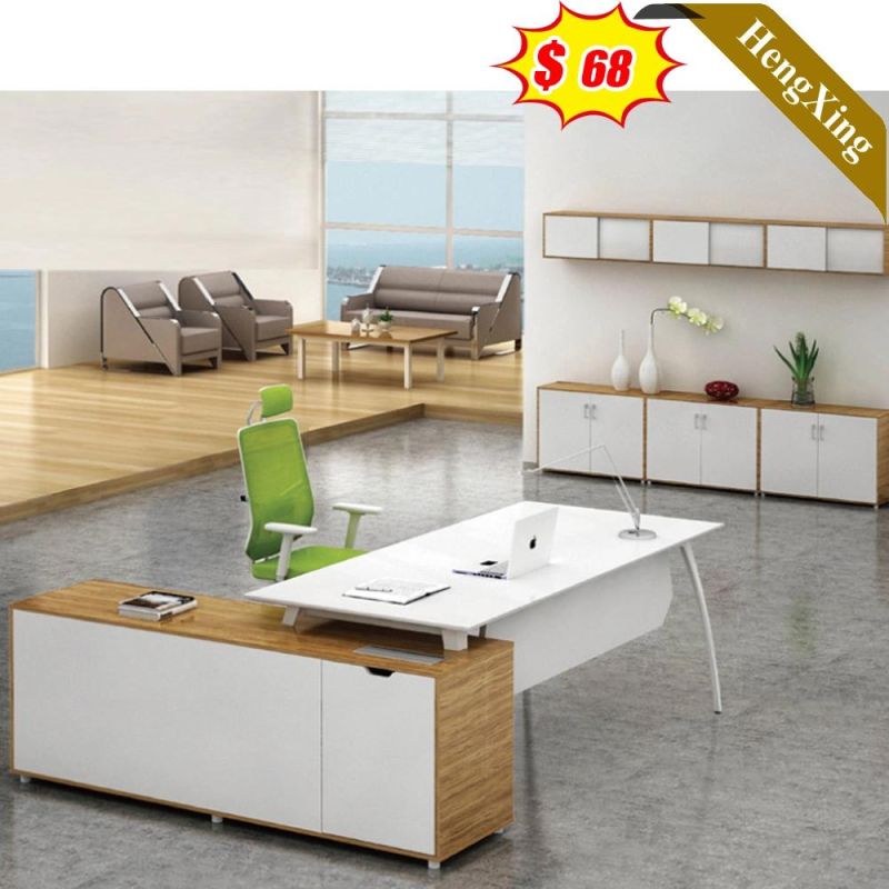 Simple Design Melamine Single Seat L Shaped Office Desk Staff Table for Office