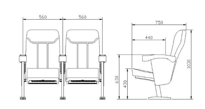 Economic Public Waiting Office Training Arm Auditorium Church Cinema Theater Chair