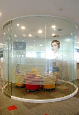 Building Material Curved Divider Glass Panel Office Furniture Wall Partition