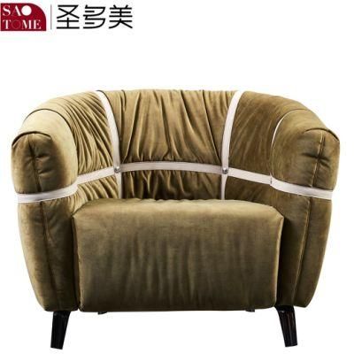 Comfortable Lazy Sofa Hotel Living Room Brown Fabric Leisure Chair