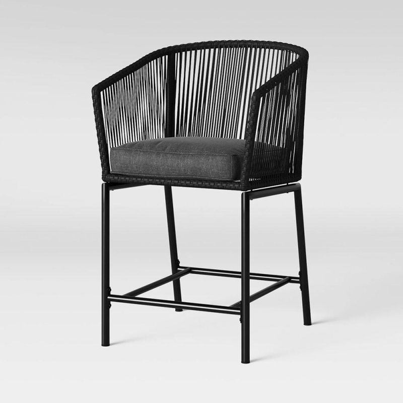Hot Selling Outdoor Furniture Modern Garden Home Resort Hotel Leisure Black Dining Chair