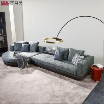 Living Room Metal Furniture Luxury Leather Sofa with Stainless Steel Feet