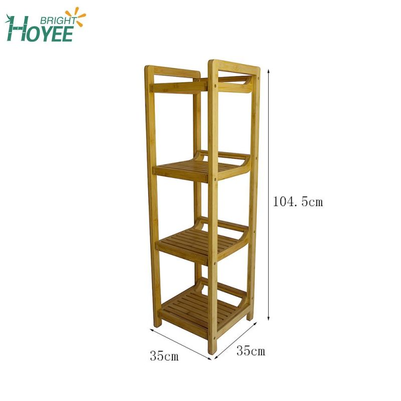 Bamboo Customizable Utility Shelf Bathroom Rack Plant Display Stand