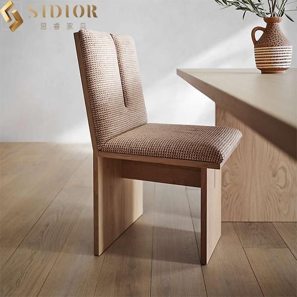 ODM Modern High Back Solid Wood Upholstered Dining Room Chairs