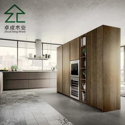 Gray Color MDF Faced Melamine Hight Kitchen Cabinet