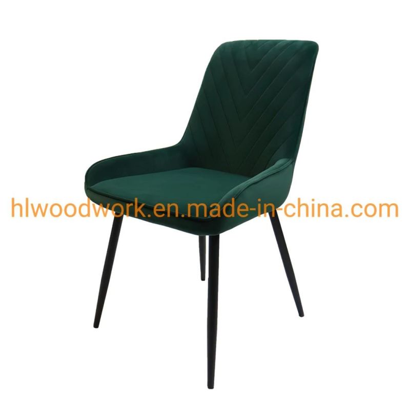 Modern Style Velvet Cushion Home Furniture Nordic Denmark Mark Polish Style Dining Chair Hotel Metal Restaurant Dining Banquet Event Chair