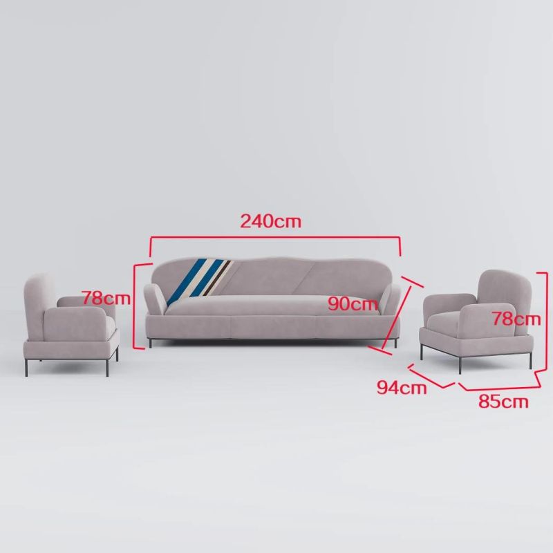 European Modern Lounge Couch Sofa Set Luxury Velvet Fabric Sectional Living Room Sofa with High Quality