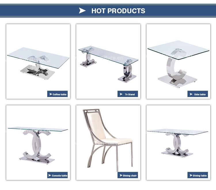 Modern Furniture Cc Hall 12mm Glass Stainless Steel Console Tables