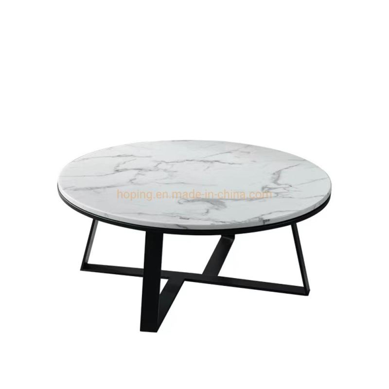 Rectangular Shape Marble Table Top Metal Golden Base Coffee Shop Dining Table