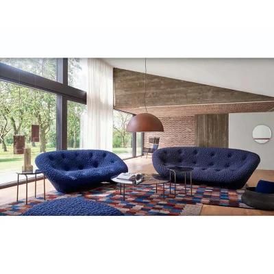 Foshan Home Furnishing Manufacturer Italian Design Fabric Sofa Set Living Room Furniture Modern Buckle Lounge Button Leisure Sofa Furniture