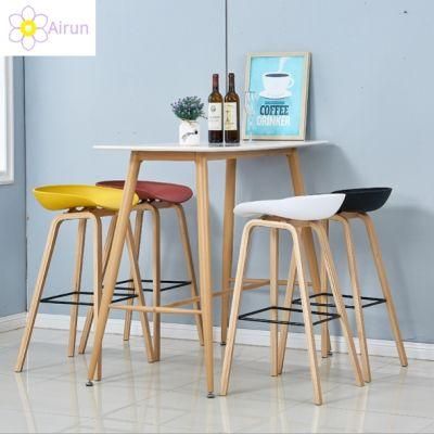 Modern Simple Solid Wood Nordic Leisure Bar Stool Front Desk Chair High Stool Chair