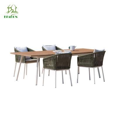 Modern Outdoor Wooden Table Set Garden Upholstery Dining Furniture