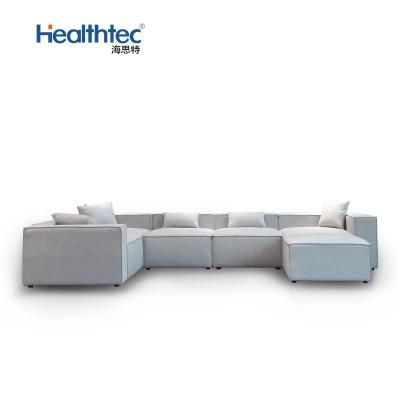 Hot Sale Modern Luxury Wooden Couch Sectional Living Room Leather Fabric Sofa