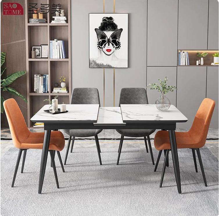 Italia Style Asia Design Extendable Dining Table Wood Slate Dining Table