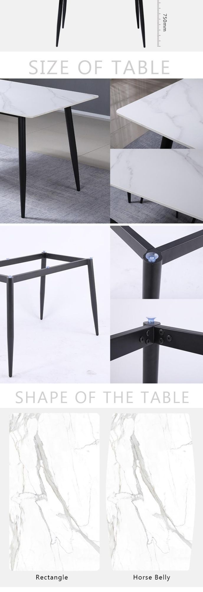 Modern Custom High Quality Honed Sintered Stone Dining Table
