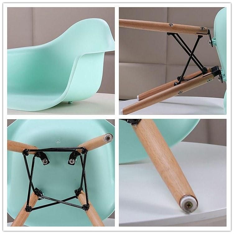 Low Price Wholesale Plastic Wood Legs Office Furniture Green Chair