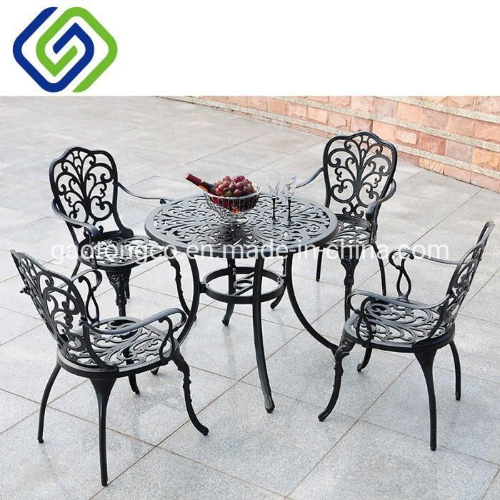 Metal Patio Table Set Cast Aluminium 4 Seats Outdoor Garden Furniture