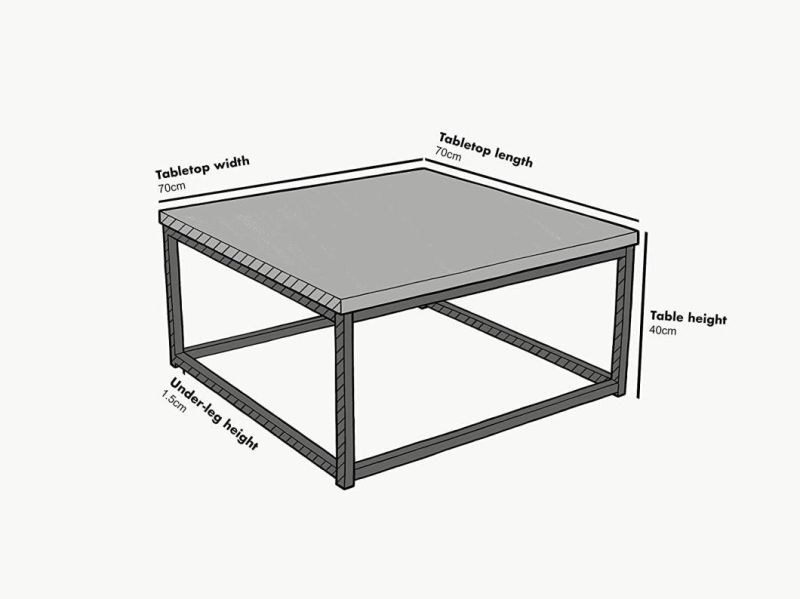 Modern Nesting Coffee Table Black Metal Frame with Walnut Toptea Table with Wooden Table Top