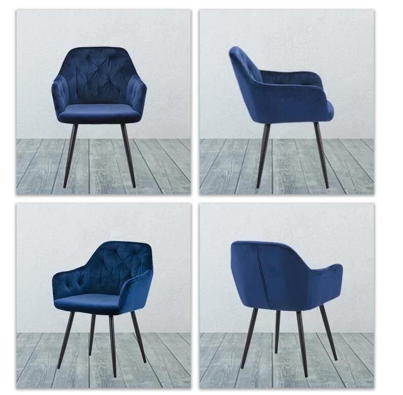Dining Room Furniture Nordic Restaurant Modern Upholstery Arm Fabric Velvet Dining Chairs