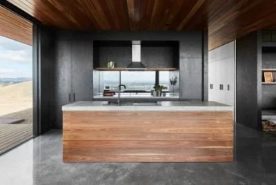 Matt Black Flat Pantry Design Joinery Soft-Closing Hinges Modular Kitchen Cabinets