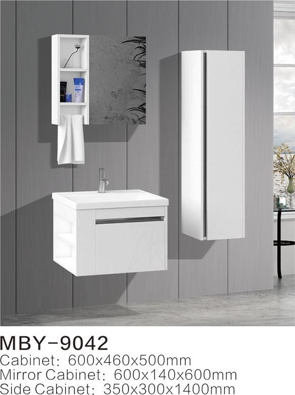 Hotel European Modern Wall-Hung Bathroom Vanity with Mirror Cabinet