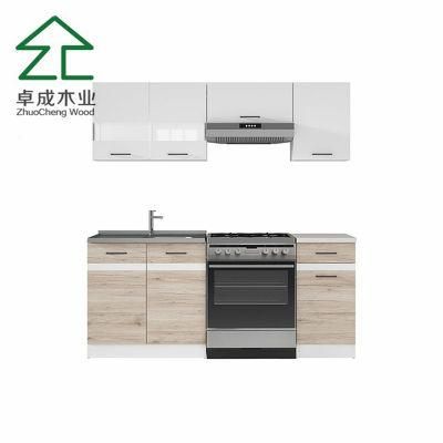 Oak Color Plywood PVC Kitchen Cabinet with Drawer