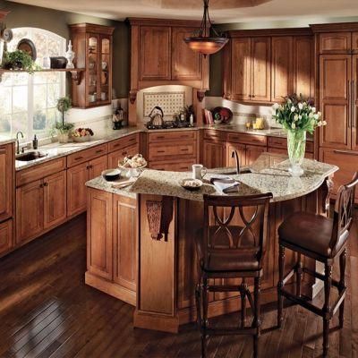 Cupboards Solid Wood Kitchen Furniture Kitchen Cabinet (Birch Stained)