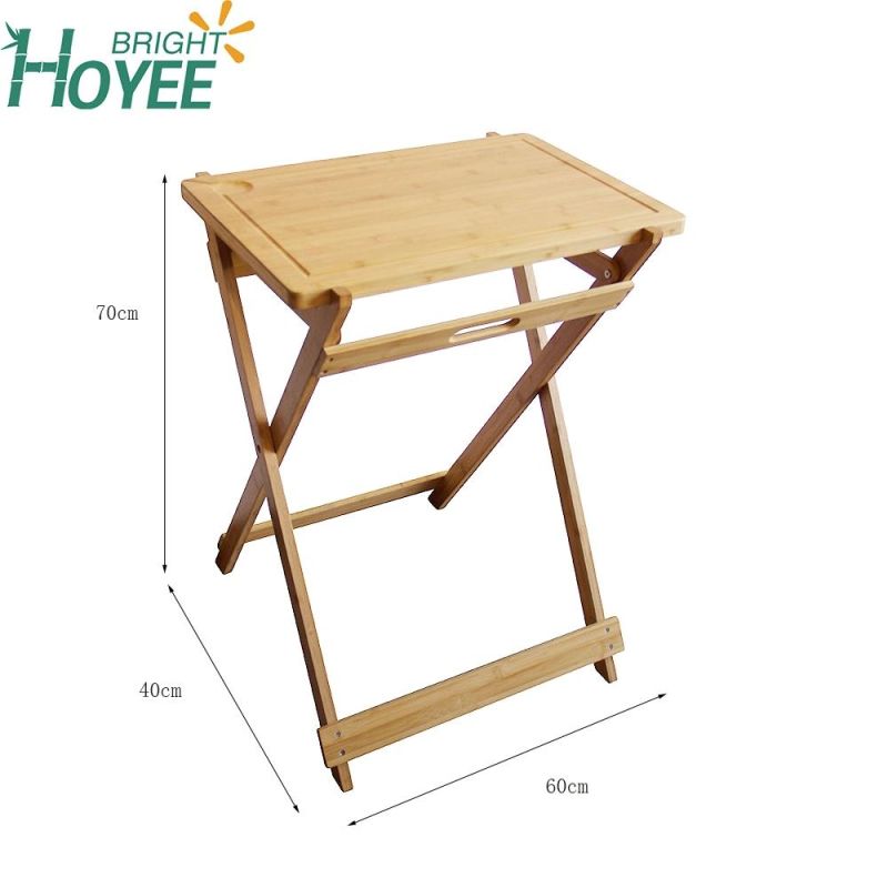 Organic Bamboo Portable Folding Foot Step Stool for Picnic Table