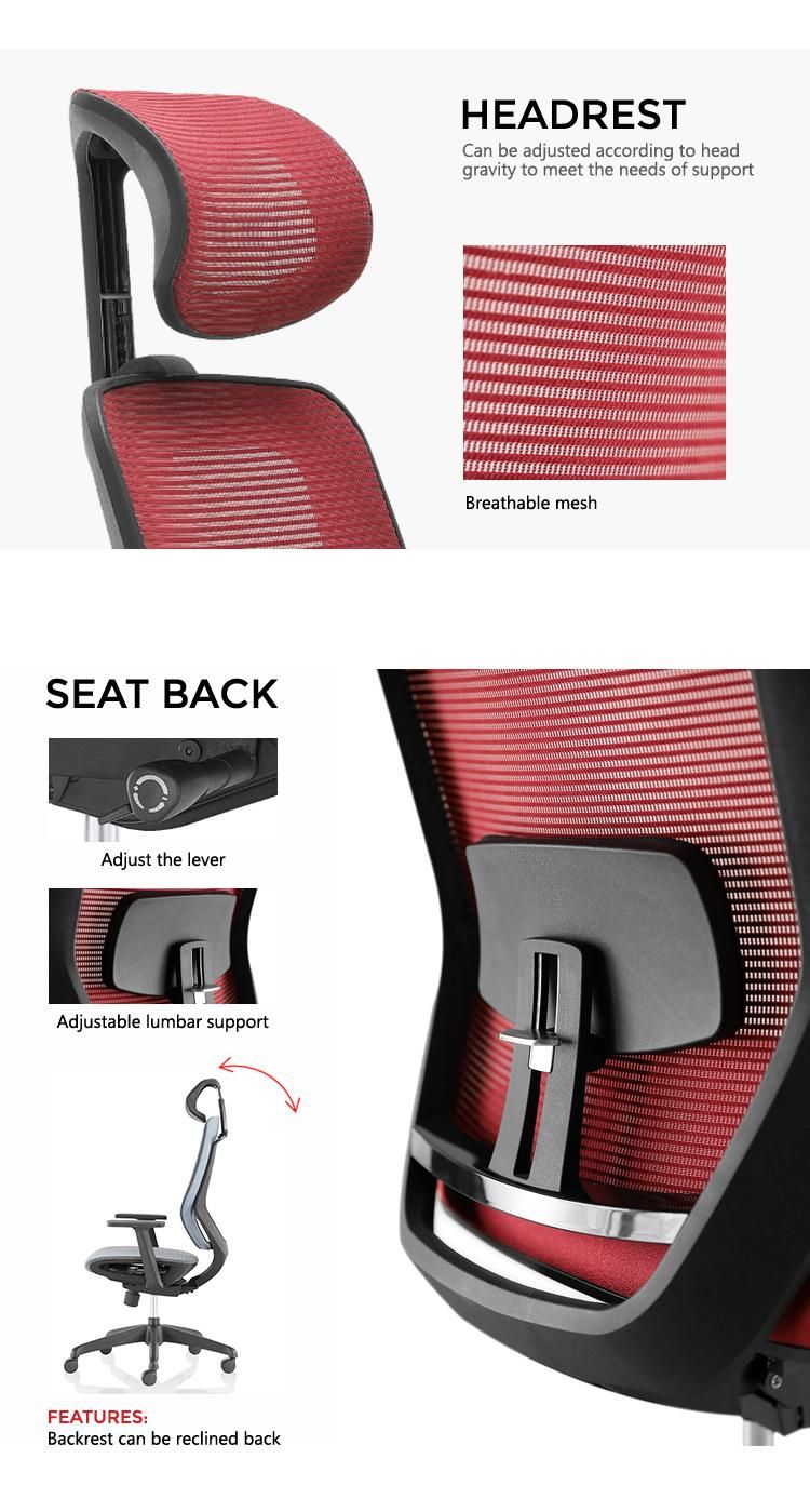 Wholesale Comfortable Ergonomic Nordic Removable Headrest Chair Office Furniture