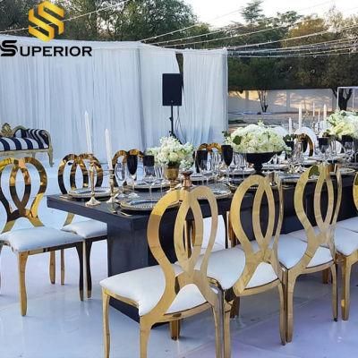 High Quality Modern Wedding Event Banquet Gold Frame Restaurant Chair