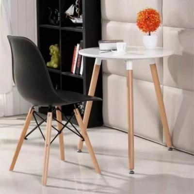 Modern Furniture Italian 3 Legged Round White Wood Home Side Leisure Table for Dining