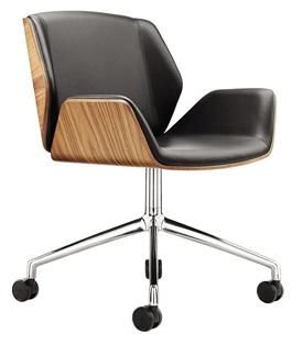 Bended Wood Board Swivel Office Conference Chair