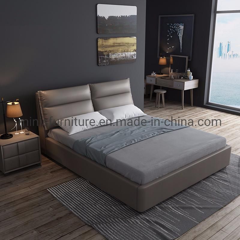 (MN-MB92) Modern Home/Hotel Bedroom Furniture Leather Double Bed