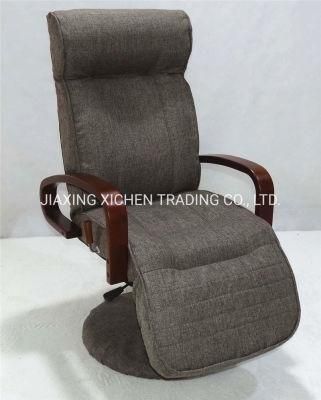 Rotary Green Fabric Wooden Armrest Swivel Recliner Chair