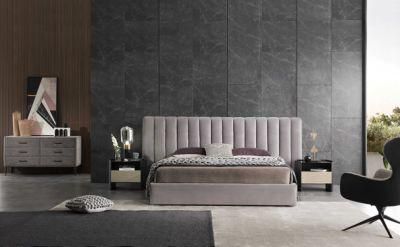 Hot Sale Fashion Hotel Furniture Home Bedroom Furniture Wall Bed King Bed Double Bed Upholstered Fabric Bed in Italy Style