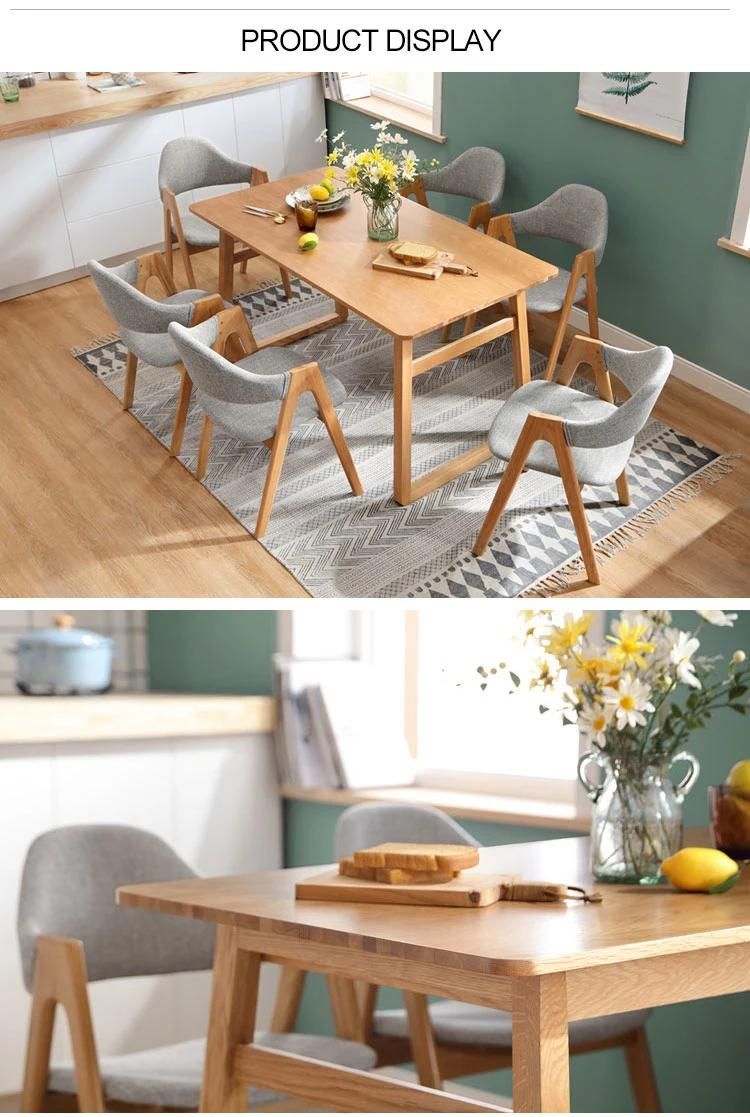 Furniture Modern Furniture Kitchen Cabinets Home Furniture Nordic Wood Color Solid Wood Dining Table and Chair Combination Furniture