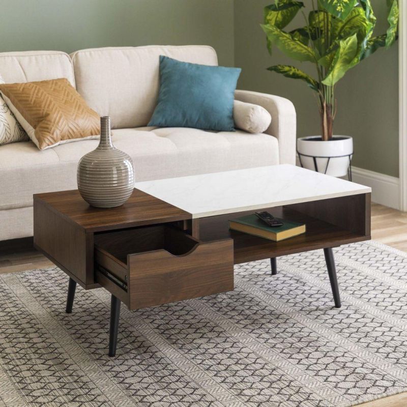 Drawer Coffee Table, Dark Walnut