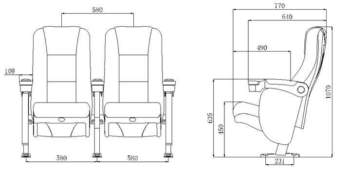 Multiplex Economic Leather Home Theater Movie Cinema Auditorium Theater Couch