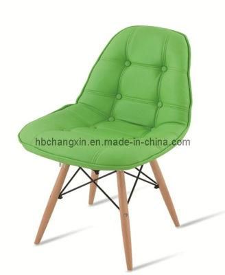 Modern High Quality PU Leather Chair with Wood Base