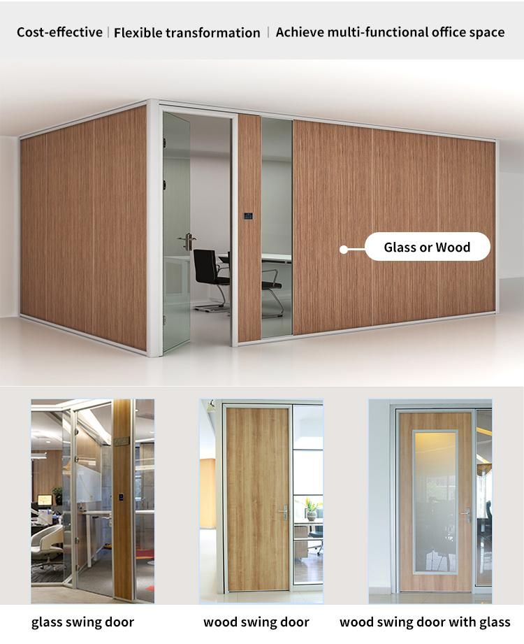 Popular Design Office System Furniture Standard Size Price Modular Modern Design Partition Glass Office Cubicle