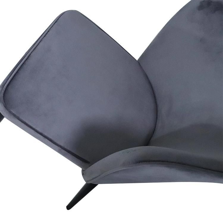 Wholesale Modern Luxury Fabric Velvet Upholstered Bar Seat Dining Chair with Metal Legs