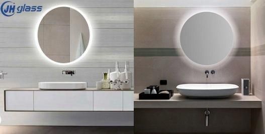 Round Wall Hanging Anti-Fog Frameless LED Lighted Hotel Home Decorative Luxury Bathroom Makeup Vanity Mirror
