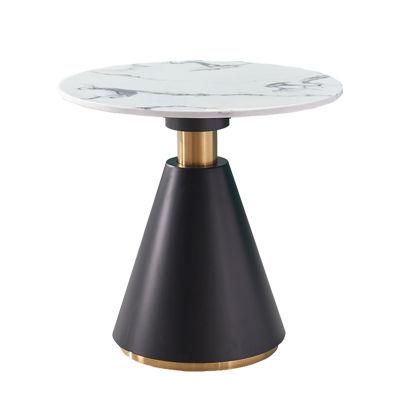 Modern Furniture Carbon Steel Matt Marble Sintered Stone Coffee Table