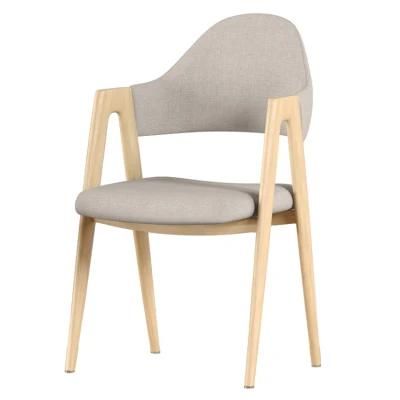 Hot Selling Home Restaurant Cafe Furniture Fabric Velvet Dining Chair with Wooden Effect Legs for Living Room